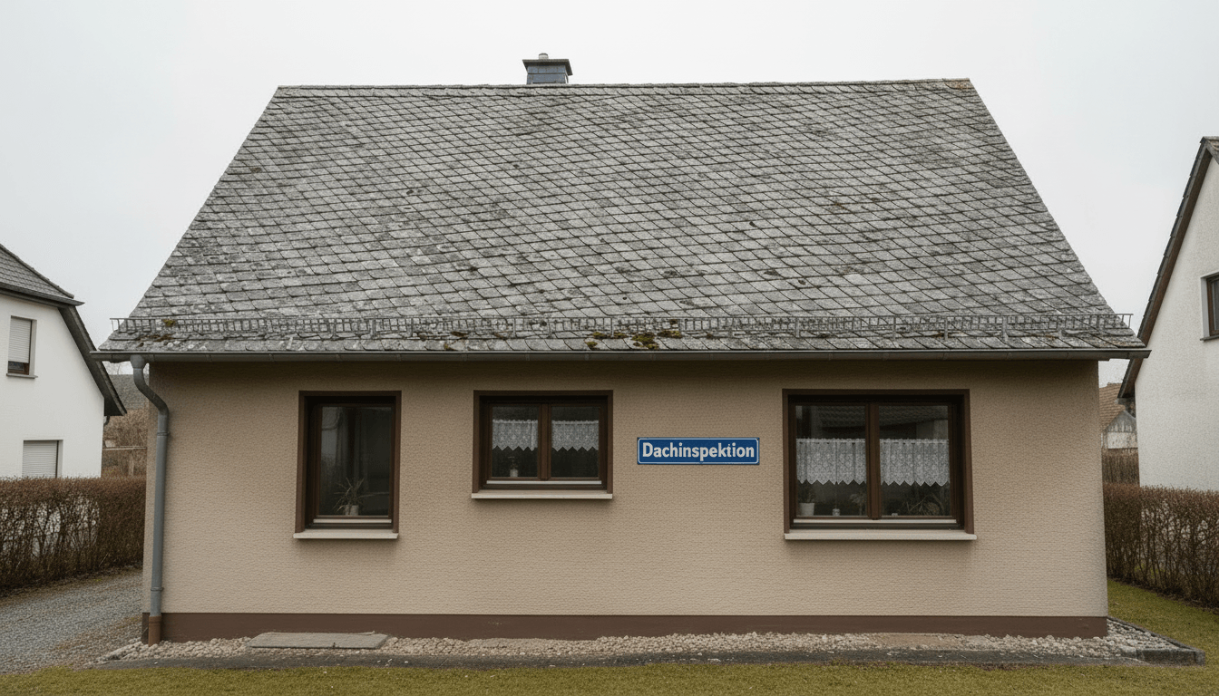 Dachinspektion in einem Altbauviertel