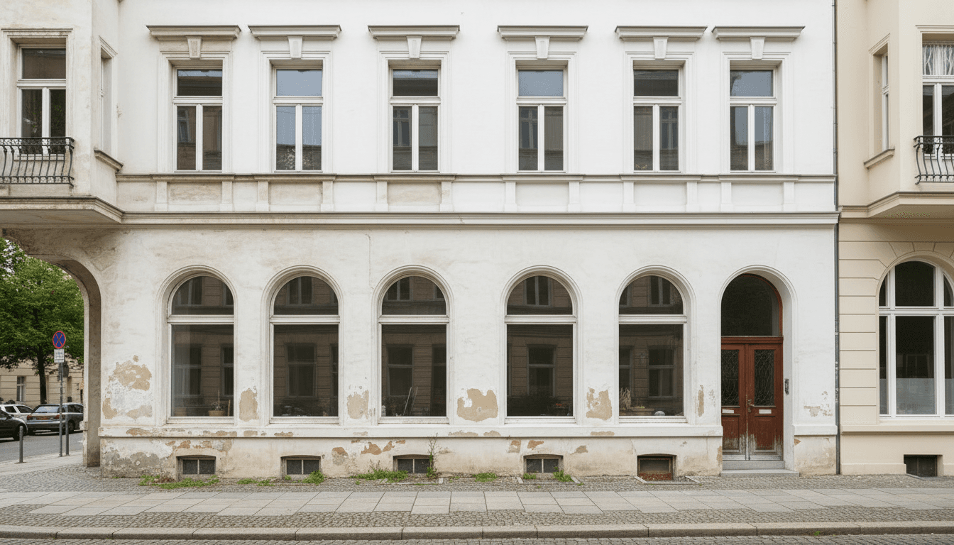 Frischer Anstrich für Altbau-Fassade vorher