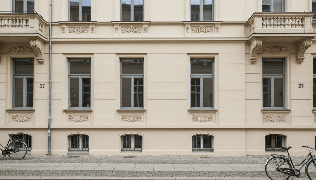 Fassadenanstrich eines Altbaus in Berlin-Mitte nachher