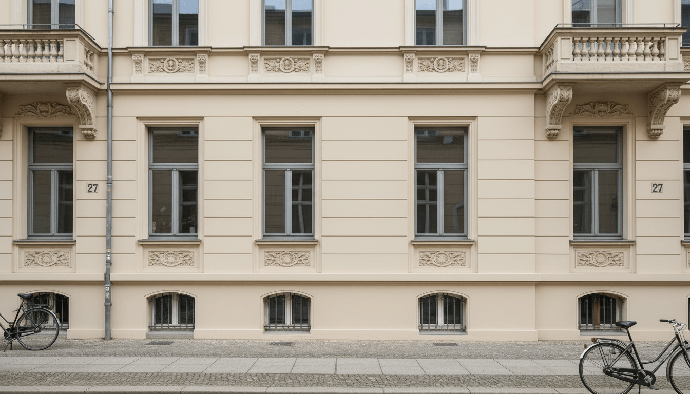 Fassadenanstrich eines Altbaus in Berlin-Mitte
